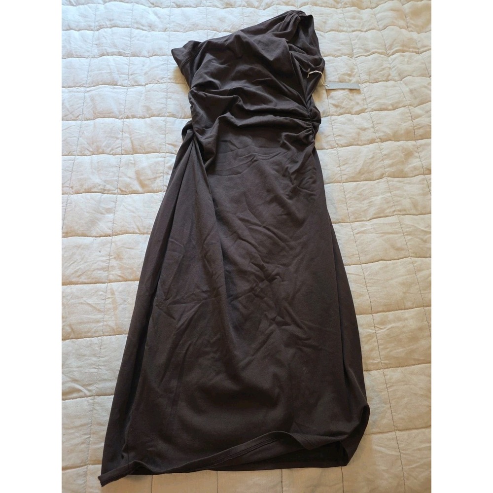 Vintage Victoria's Secret One‎ Shoulder M Brown Bra Top Knee Length Dress Y2K